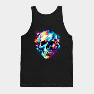 Colored Skull Design in Vibrant Vector Style Tank Top